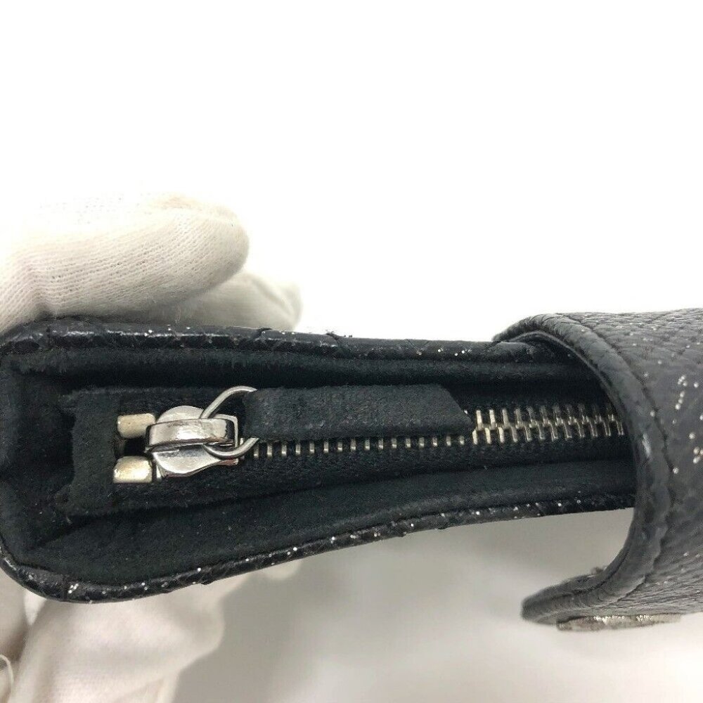 CHANEL CC Matelasse coin purse/Coin Compartment Pouch Leather Black/SilverHW - Picture 12 of 15